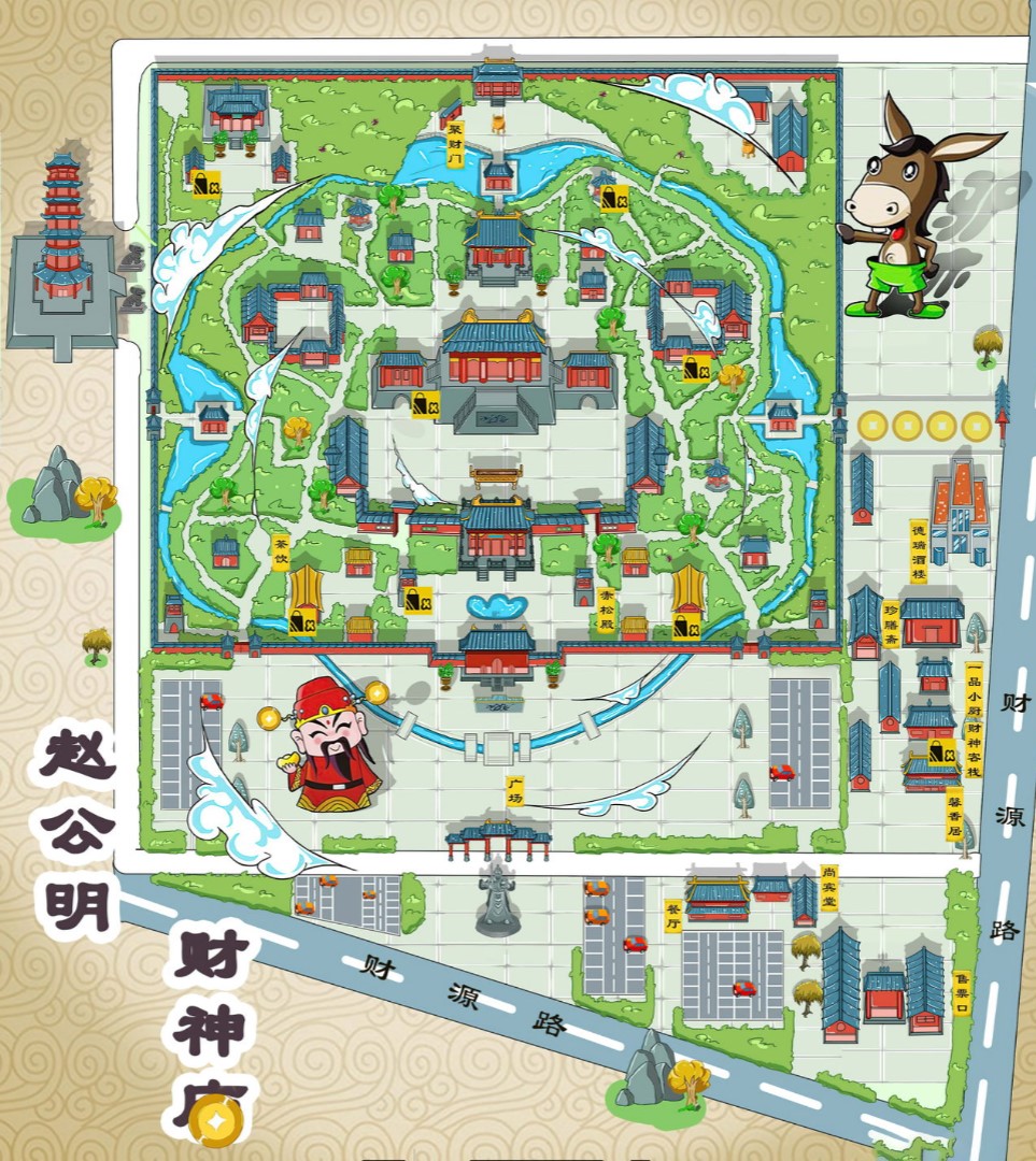 常州寺庙类手绘地图